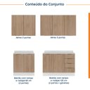 Ver imagem 5 de Cozinha Modulada 4 Peças com Tampo 2 Aéreos 5 Portas e 2 Balcões Ipanema CabeCasa MadeiraOriginals
