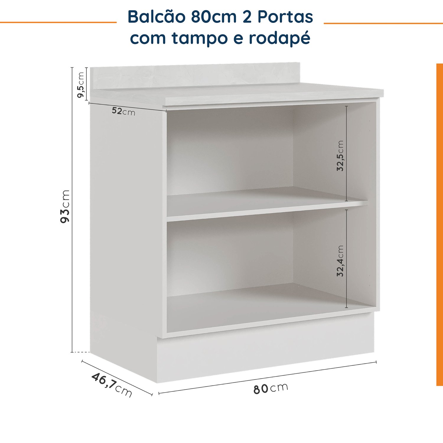 Cozinha Modulada 4 Peças com Tampo 2 Aéreos 5 Portas e 2 Balcões Ipanema CabeCasa MadeiraMadeira - 16