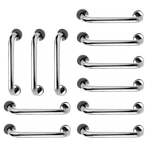Barra de Apoio 40cm Aço Inox Kit 11 Unidades Idoso Banheiro Box Cadeirante Gestante Acessibilidade S