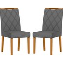 Ver imagem 1 de Conjunto com 2 Cadeiras de Jantar Estofada/sarah Ypê/veludo Cinza Ja02 - New Ceval 13056/341