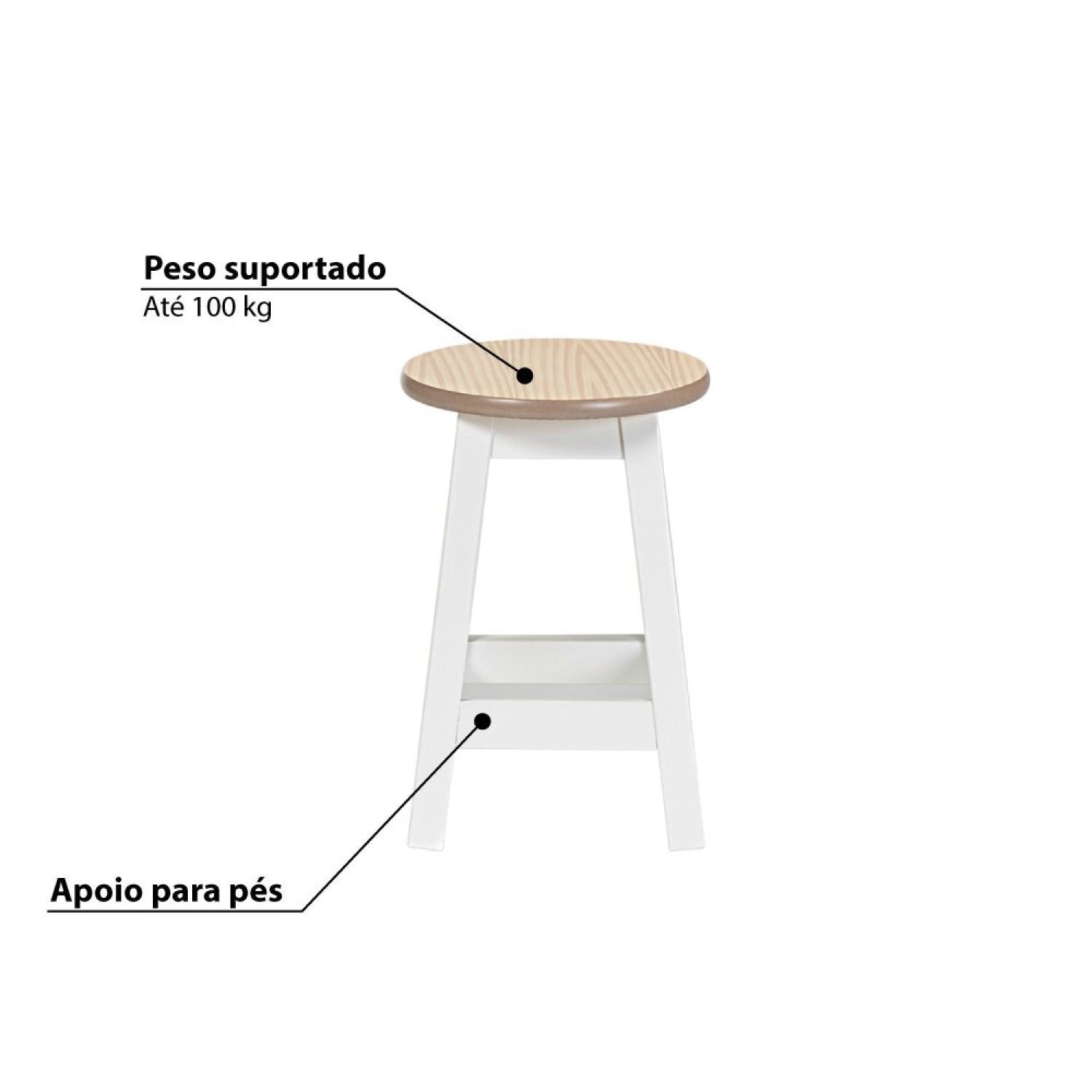 Banqueta Baixa Barcelona 45 cm Casatema - 5