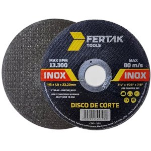 Disco Corte Metal Aço Inox Ferro Esmerilhadeira 115x1x22mm | Fertak