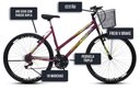 Ver imagem 5 de Bicicleta Colli Cazelle Allegra Aro 26 Freio V-brake Quadro 18 Roxo