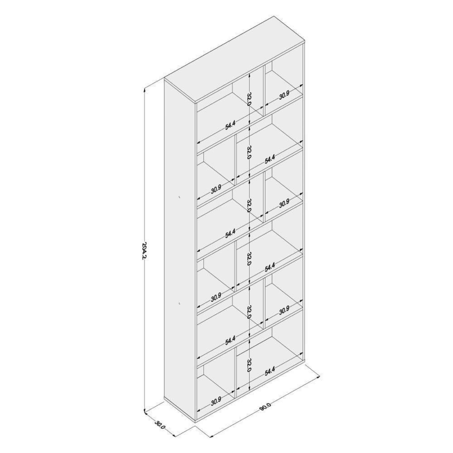 Estante para Livros com 12 Nichos Xangai 204cmx90cm - 2