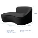 Ver imagem 5 de Kit Divã Recamier Orgânico Marrocos 180cm Lado Esquerdo e 2 Poltronas Amore Linho Preto