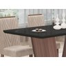 Conjunto de Sala de Jantar Tuboarte Isabel 100% MDF Tampo de Vidro Off Black com 6 cadeiras Bruna /  - 2
