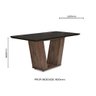 Conjunto de Sala de Jantar Tuboarte Isabel 100% MDF Tampo de Vidro Off Black com 6 cadeiras Bruna /  - 6