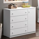 Ver mais imagens de Quarto Infantil com 1 Guarda Roupa 4 Portas 2 Gavetas com 1 Cômoda 100% MDF Elisa