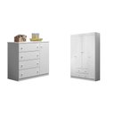 Ver imagem 2 de Quarto Infantil com 1 Guarda Roupa 4 Portas 2 Gavetas com 1 Cômoda 100% MDF Elisa
