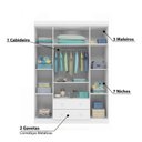 Ver imagem 4 de Quarto Infantil com 1 Guarda Roupa 4 Portas 2 Gavetas com 1 Cômoda 100% MDF Elisa