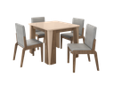 Ver imagem 2 de Conjunto de Mesa com 4 Cadeiras Opera Marrom/Carvalho/Fendi
