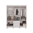 Ver imagem 7 de Guarda-roupa Casal 6 Portas 2 Gavetas com Espelho Estrela Premium Salleto Branco