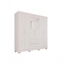 Ver imagem 1 de Guarda-roupa Casal 6 Portas 2 Gavetas com Espelho Estrela Premium Salleto Branco