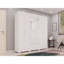 Ver imagem 6 de Guarda-roupa Casal 6 Portas 2 Gavetas com Espelho Estrela Premium Salleto Branco