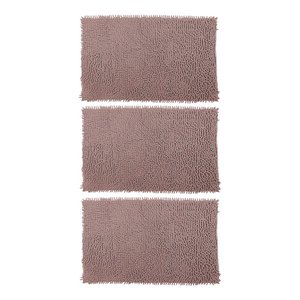 Kit 3 Tapetes Bolinha Antiderrapante Banheiro 38x58cm Marrom