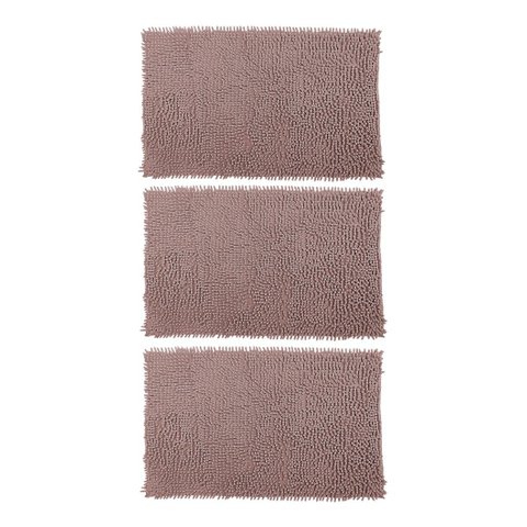 Kit 3 Tapetes Bolinha Antiderrapante Banheiro 38x58cm Marrom