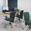 Ver imagem 2 de Cadeira de Escritório Diretor Office Base Giratória Cromada Alta Flexi P03 Poliéster Verde -