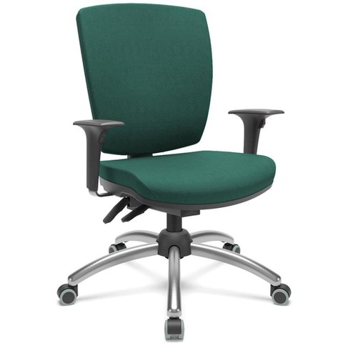 Cadeira de Escritório Diretor Office Base Giratória Cromada Alta Flexi P03 Poliéster Verde - 