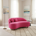 Ver imagem 1 de Namoradeira Sofá Feijão Cancún 130cm Orgânica Couro Rosa Pink