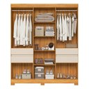 Ver imagem 3 de Guarda-roupa Casal Vizanno 10 Portas 4 Gavetas Cinamon/off-white - Demobile
