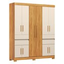 Ver imagem 2 de Guarda-roupa Casal Vizanno 10 Portas 4 Gavetas Cinamon/off-white - Demobile