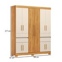 Ver imagem 4 de Guarda-roupa Casal Vizanno 10 Portas 4 Gavetas Cinamon/off-white - Demobile