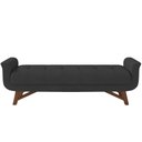 Ver imagem 3 de Puff Recamier Decorativo com Pés em Madeira 195 Cm Itália P05 Veludo Preto - Lyam Lyam Decor