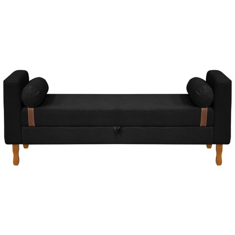 Recamier Sapateira Baú Pietro para Cama Queen Size 160cm Bouclê - Sofa Store:bouclê Preto