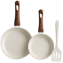 Ver imagem 1 de Kit 2 Frigideiras C/ Espátula Antiaderente Creme Lehavi
