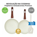 Ver imagem 4 de Kit 2 Frigideiras C/ Espátula Antiaderente Creme Lehavi