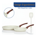 Ver imagem 5 de Kit 2 Frigideiras C/ Espátula Antiaderente Creme Lehavi