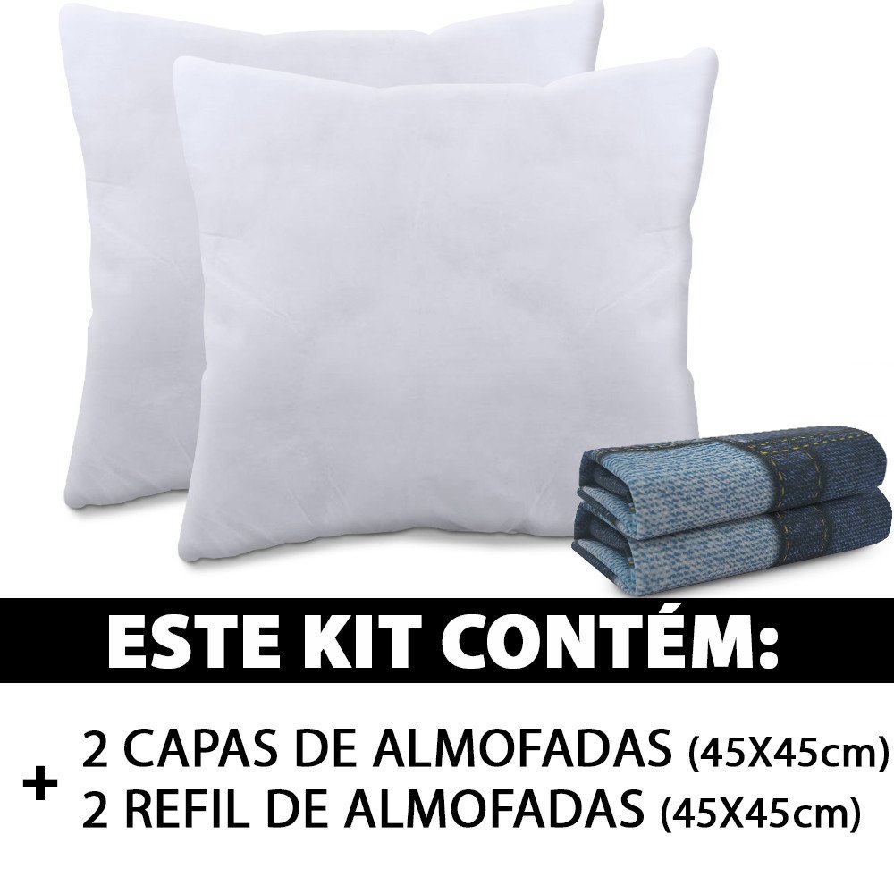 Kit 4 Peças Capa Refil Almofada Decorativa Suede Com Ziper 45x45 BF Colchões - 2