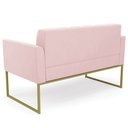 Ver imagem 7 de Sofá Namoradeira Base Industrial Dourado Ana Suede Rosa Bebê - Ibiza