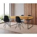 Ver imagem 1 de Mesa Jantar Industrial Retangular 137X90Cm Canela Com 4 Cadeiras Pretas Base Ferro Cor: Canela