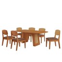 Ver imagem 1 de Mesa Carolina 180 Tampo MDF 6 Cadeiras Moderna Mobilia Tork