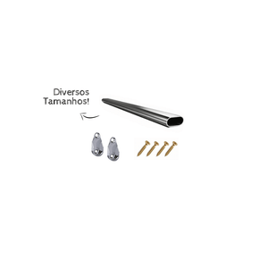 Tubo Cabideiro Oval Arara Para Guarda Roupas P M G Gg Xg:40cm