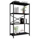 Ver imagem 1 de Estante Livreiro Steel 90cm Estilo Industrial com Pés em Aço Preto/preto