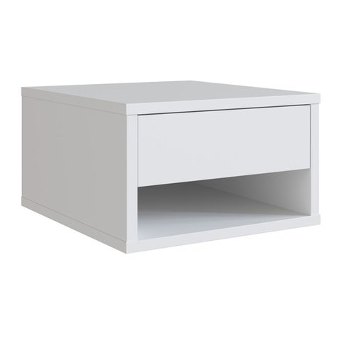 Mesa de Cabeceira Suspensa 1 Gaveta B87 Branco Novam