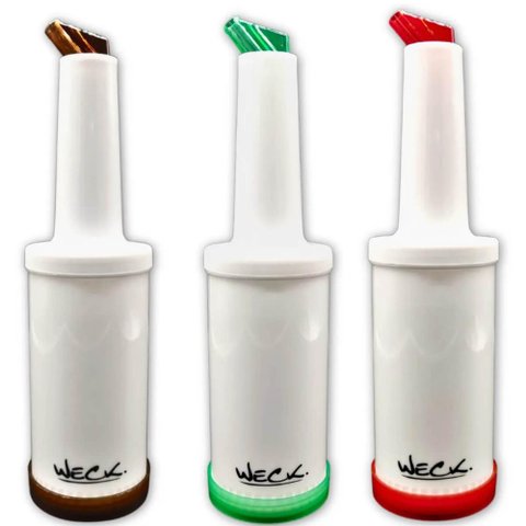Kit 3 Garrafa Store'n Pour 1l Marrom Verde Vermelha Flair Bartender Caldas
