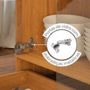 Ver mais imagens de Cristaleira para Sala de Jantar 155CMX54CM 2 Portas Vidro 1 Gaveta Pês Retrô Palma Marrom Off White