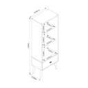 Ver imagem 4 de Cristaleira para Sala de Jantar 155CMX54CM 2 Portas Vidro 1 Gaveta Pês Retrô Palma Marrom Off White