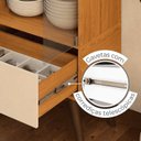 Ver imagem 7 de Cristaleira para Sala de Jantar 155CMX54CM 2 Portas Vidro 1 Gaveta Pês Retrô Palma Marrom Off White