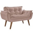 Ver imagem 1 de Poltrona Namoradeira 2 Lugares Opalla Base Palito D Salla Cappuccino