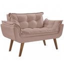 Ver imagem 2 de Poltrona Namoradeira 2 Lugares Opalla Base Palito D Salla Cappuccino