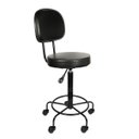 Ver imagem 1 de Cadeira Mocho Alto Preta Estética Giratória Maca com Encosto Altura Maxima 79cm