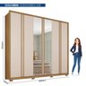 Guarda Roupa Casal 2.7 com Espelho 6 Portas 4 Gavetas Suburban - 5