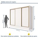 Ver imagem 4 de Guarda Roupa Casal 3 Portas de Correr com 6 Gavetas 100%MDF Pleno