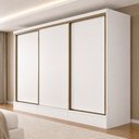 Ver imagem 1 de Guarda Roupa Casal 3 Portas de Correr com 6 Gavetas 100%MDF Pleno