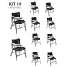 Kit 10 Cadeiras Escolar Preta com Porta Livros - Mastcmol - 1