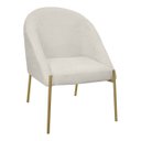 Ver imagem 2 de Kit 2 Banqueta Poltrona Lua Pé Metal Bouclê Ideal para Sala Penteadeira ou Salão:bege Claro